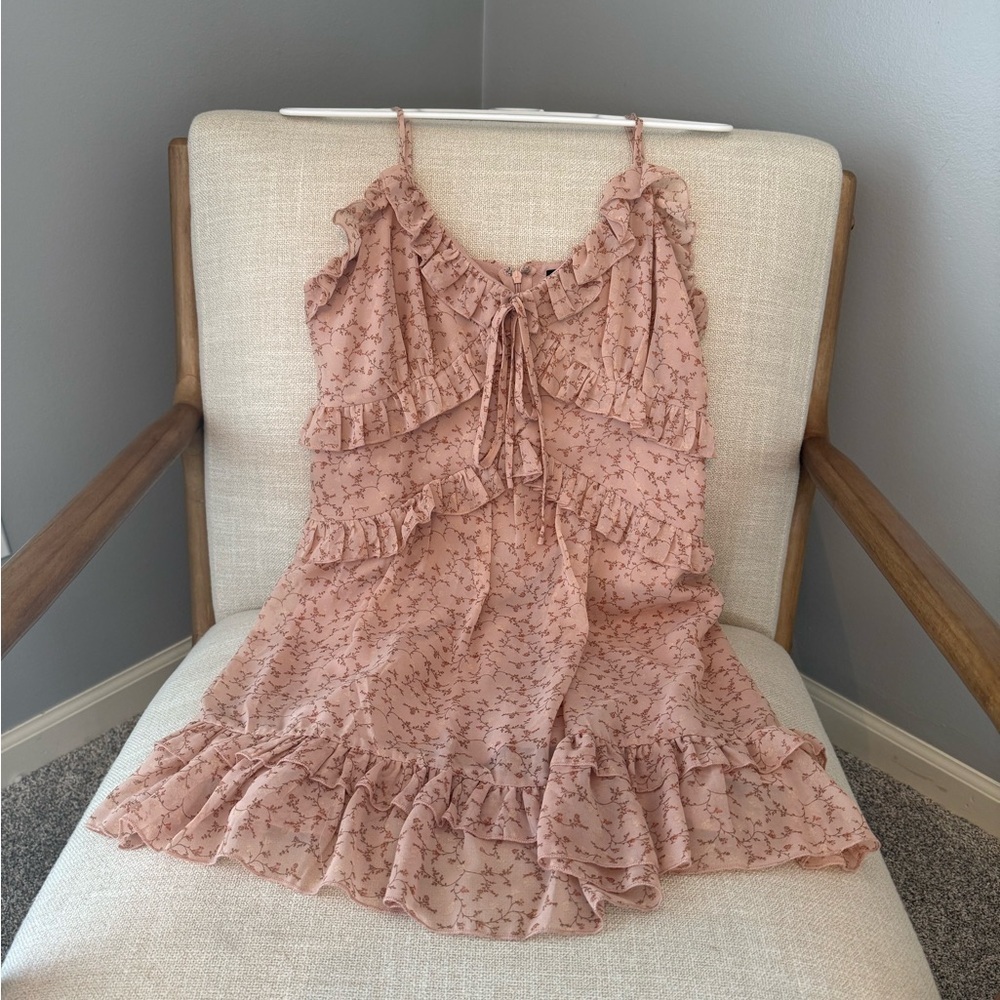 Forever 21 Floral Ruffle Pink Dress